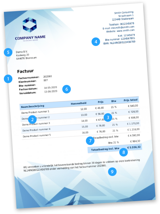 Voorbeeld Factuur Voor Zzp En Mkb Facturatie Office